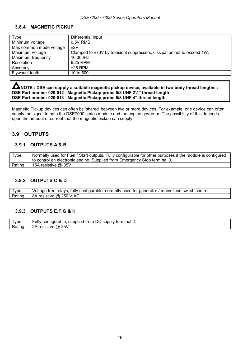 Winco DSE7300 Series User Manual | Page 16 / 122