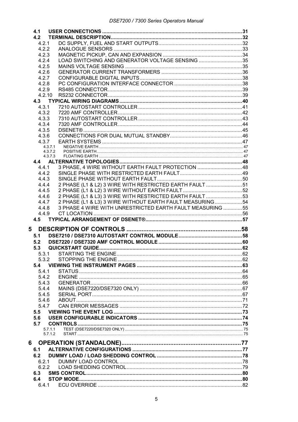 Winco DSE7300 Series User Manual | Page 5 / 122