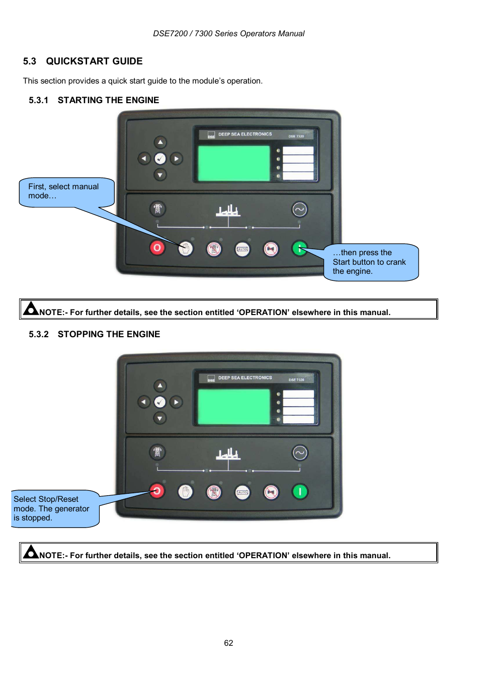 Winco DSE7300 Series User Manual | Page 62 / 122