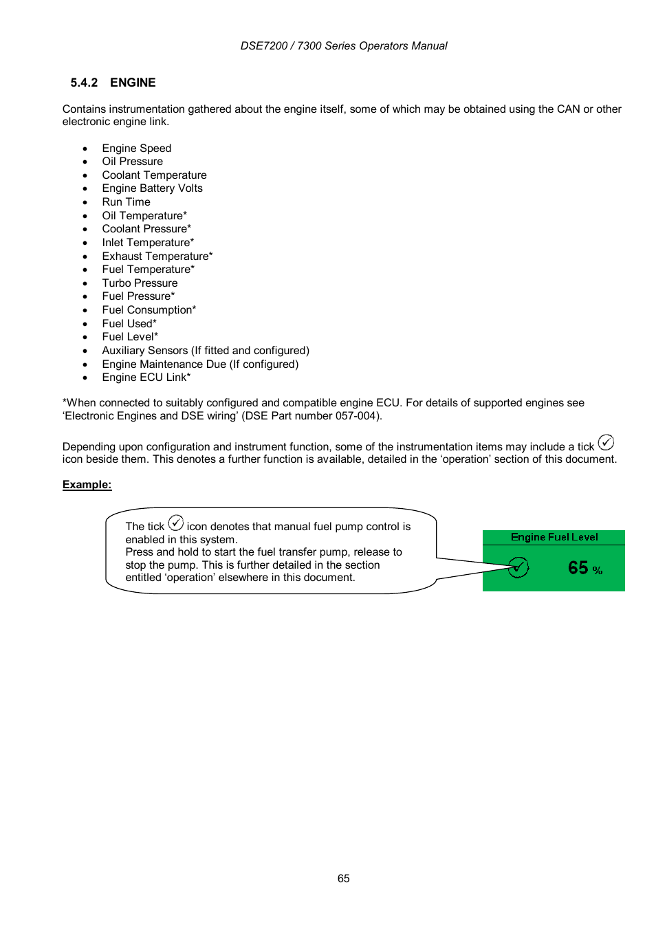 Winco DSE7300 Series User Manual | Page 65 / 122