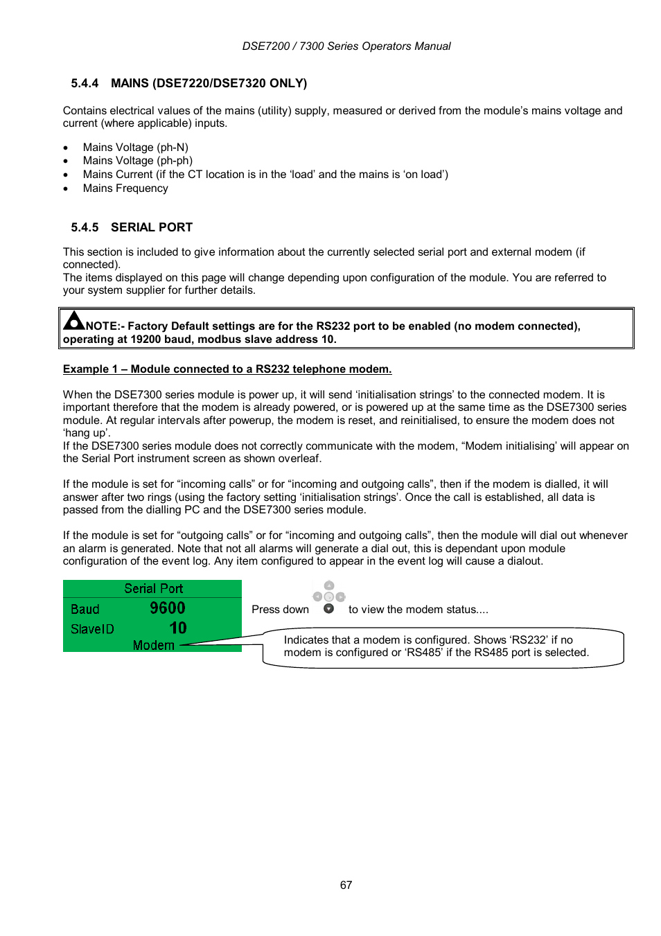 Winco DSE7300 Series User Manual | Page 67 / 122