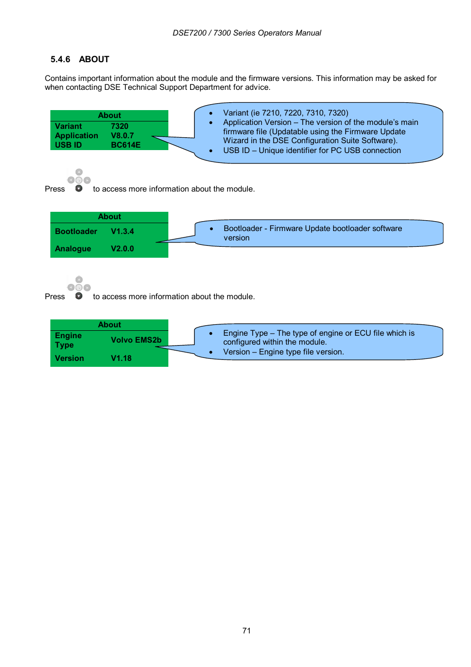 Winco DSE7300 Series User Manual | Page 71 / 122