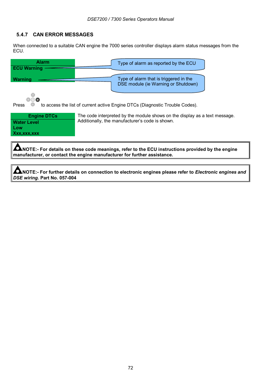 Winco DSE7300 Series User Manual | Page 72 / 122