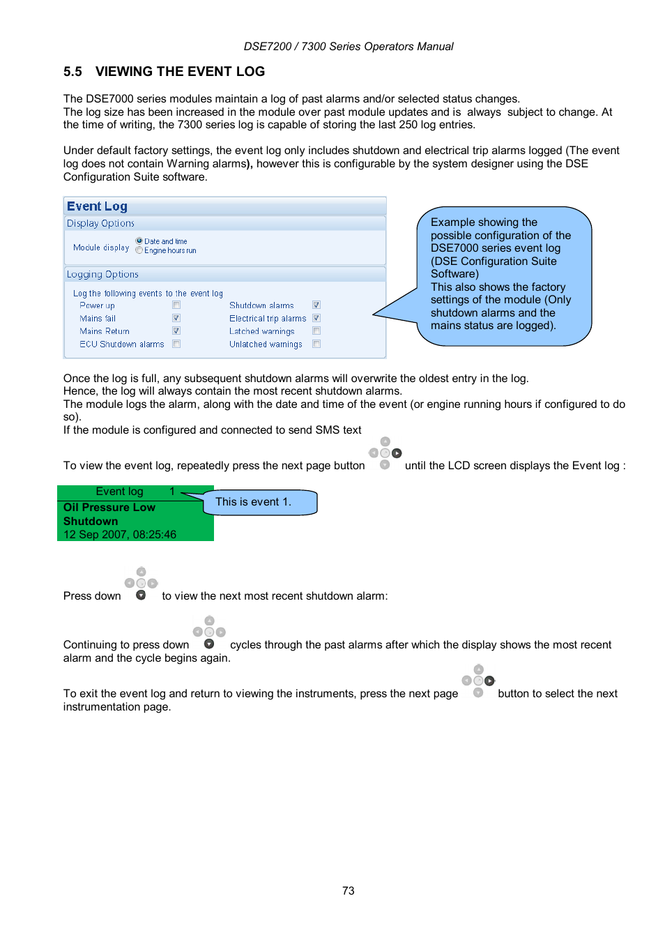 Winco DSE7300 Series User Manual | Page 73 / 122