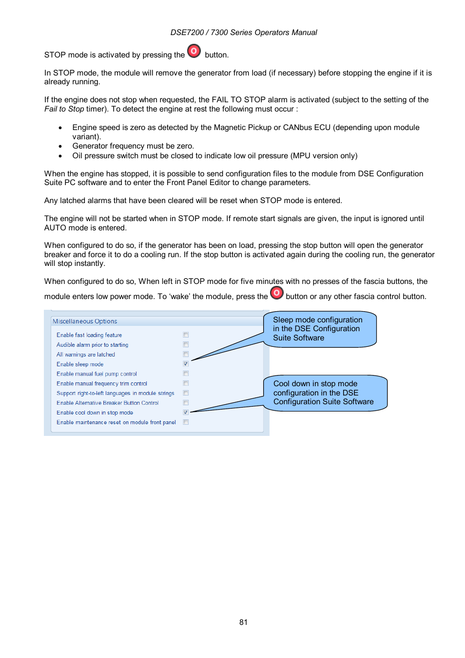 Winco DSE7300 Series User Manual | Page 81 / 122