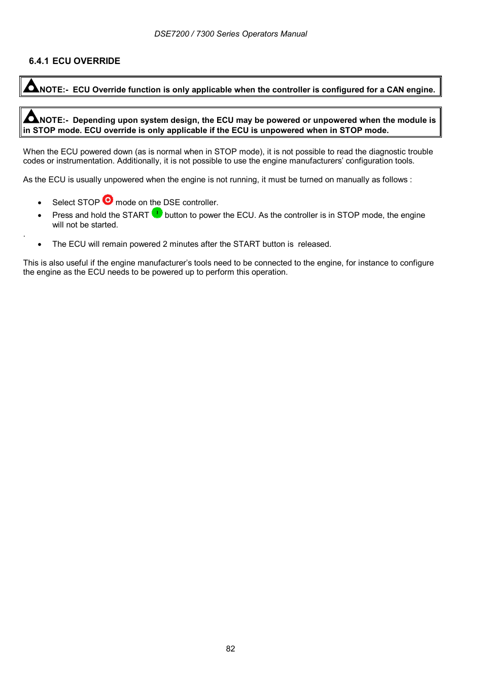 Winco DSE7300 Series User Manual | Page 82 / 122