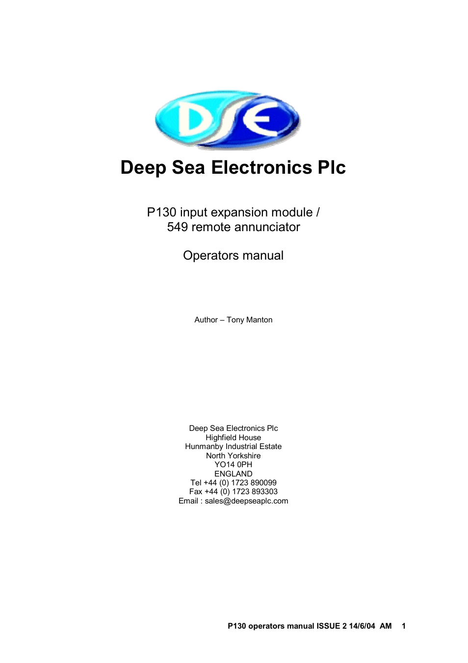 Winco DSE549 Remote Ennunciator User Manual | 12 pages