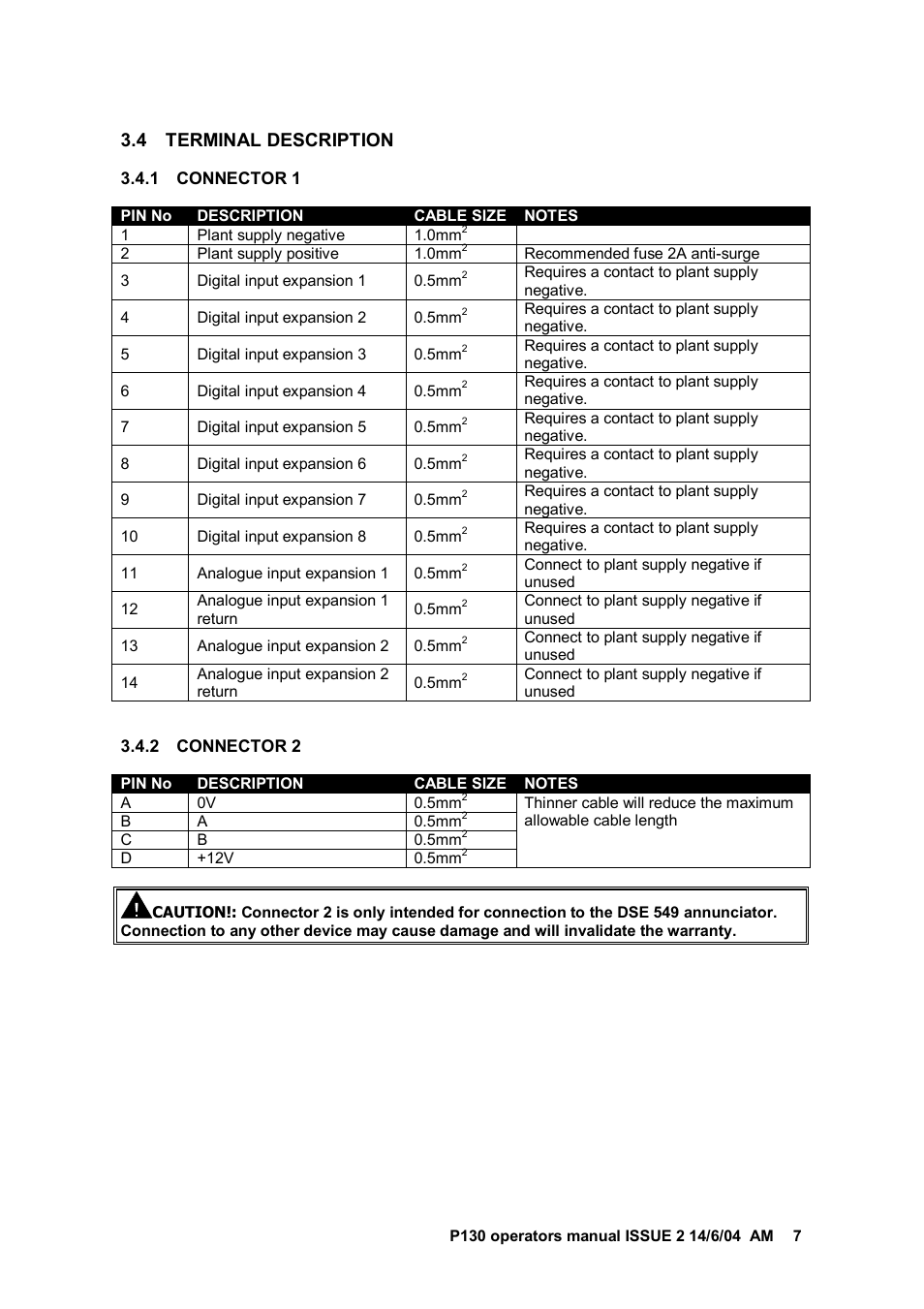 4 terminal description | Winco DSE549 Remote Ennunciator User Manual | Page 7 / 12