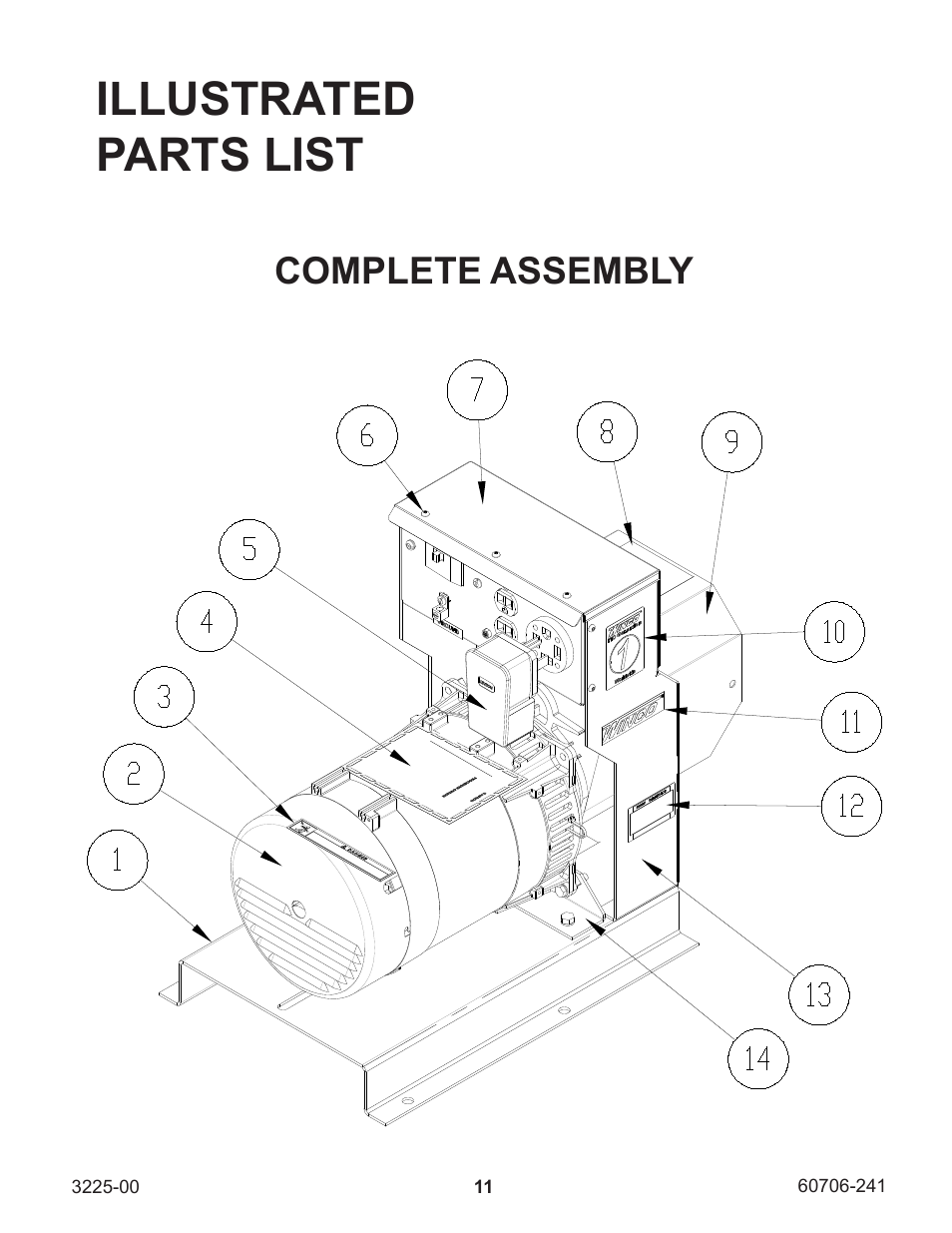 Illustrated parts list, Complete assembly | Winco W10PTOS/A User Manual | Page 11 / 16