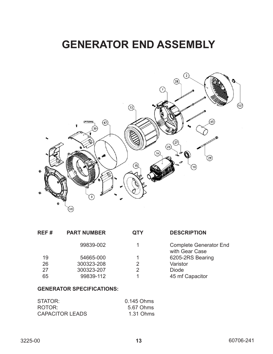 Generator end assembly | Winco W10PTOS/A User Manual | Page 13 / 16