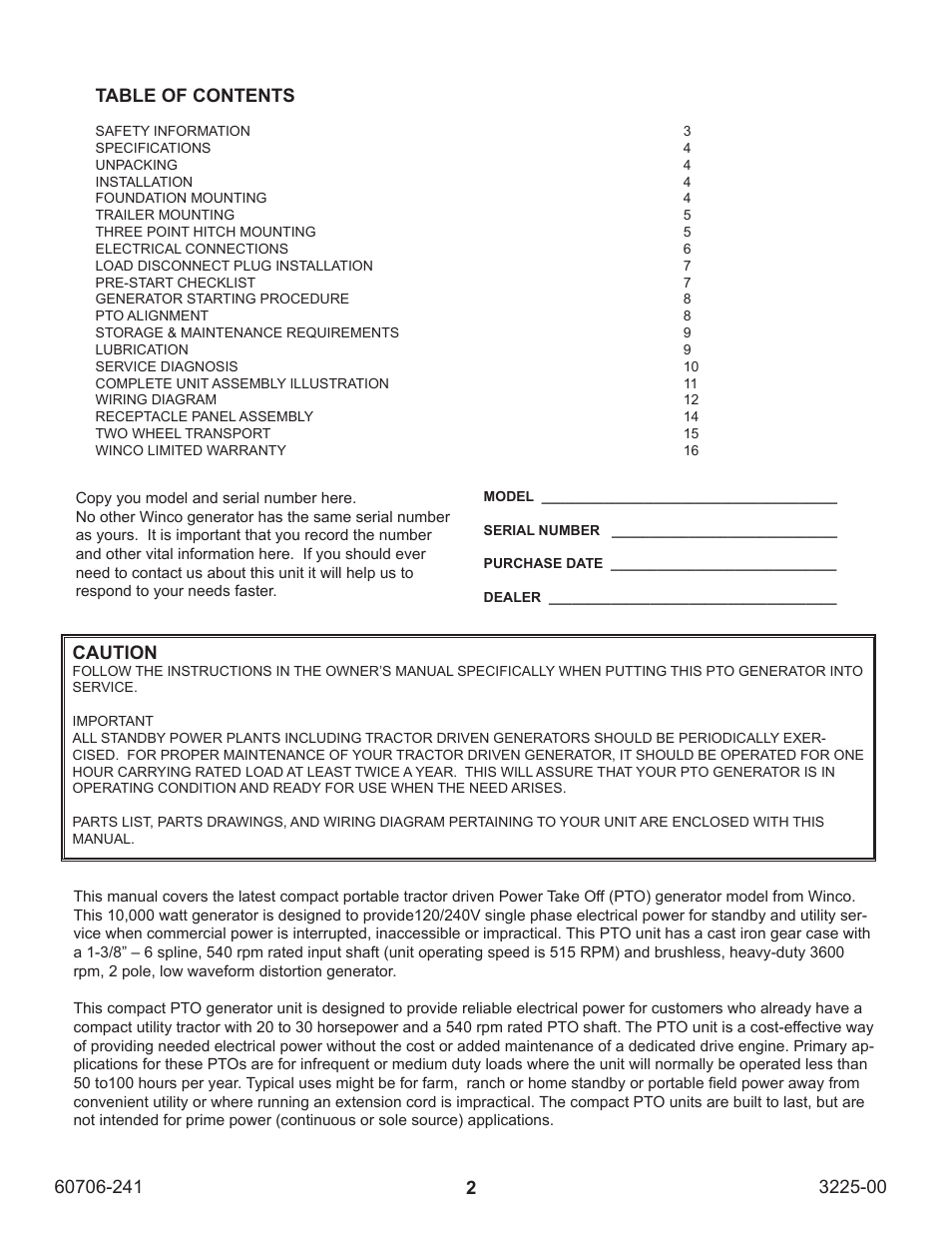 Winco W10PTOS/A User Manual | Page 2 / 16