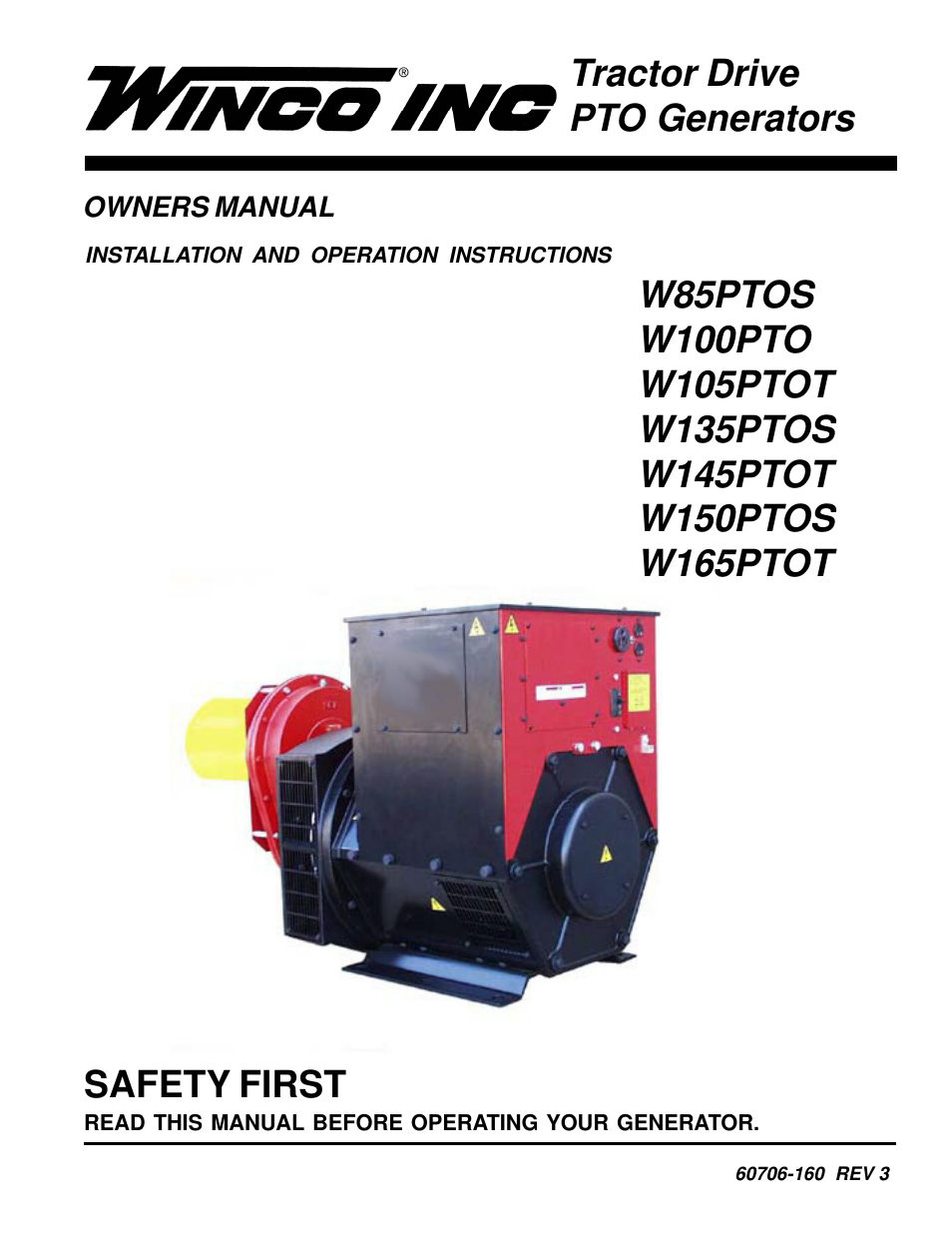 Winco W165PTOT User Manual | 16 pages