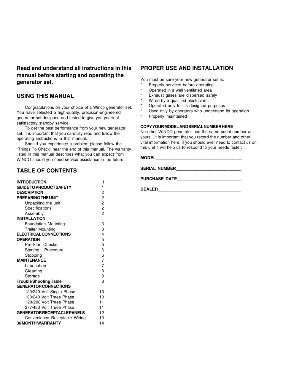 Winco W165PTOT User Manual | Page 2 / 16