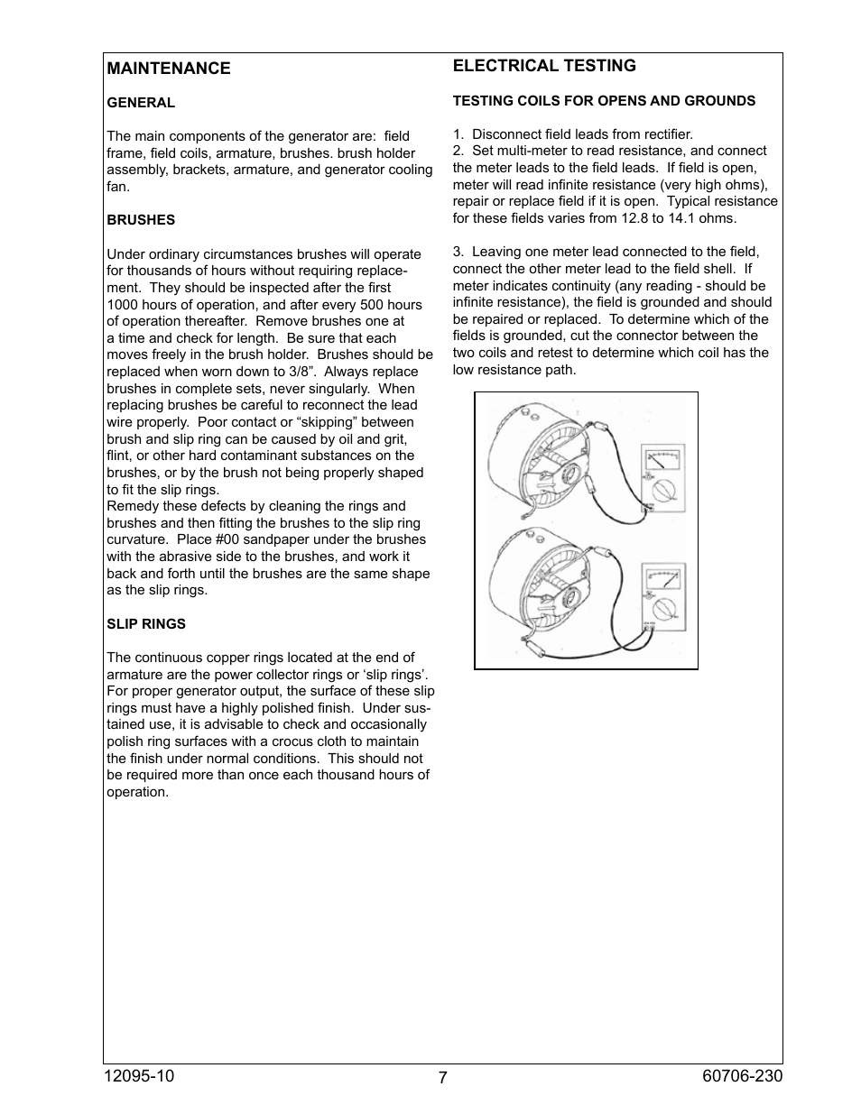 Winco 2FS Generators 2000 Watt Belt Drive User Manual | Page 7 / 12