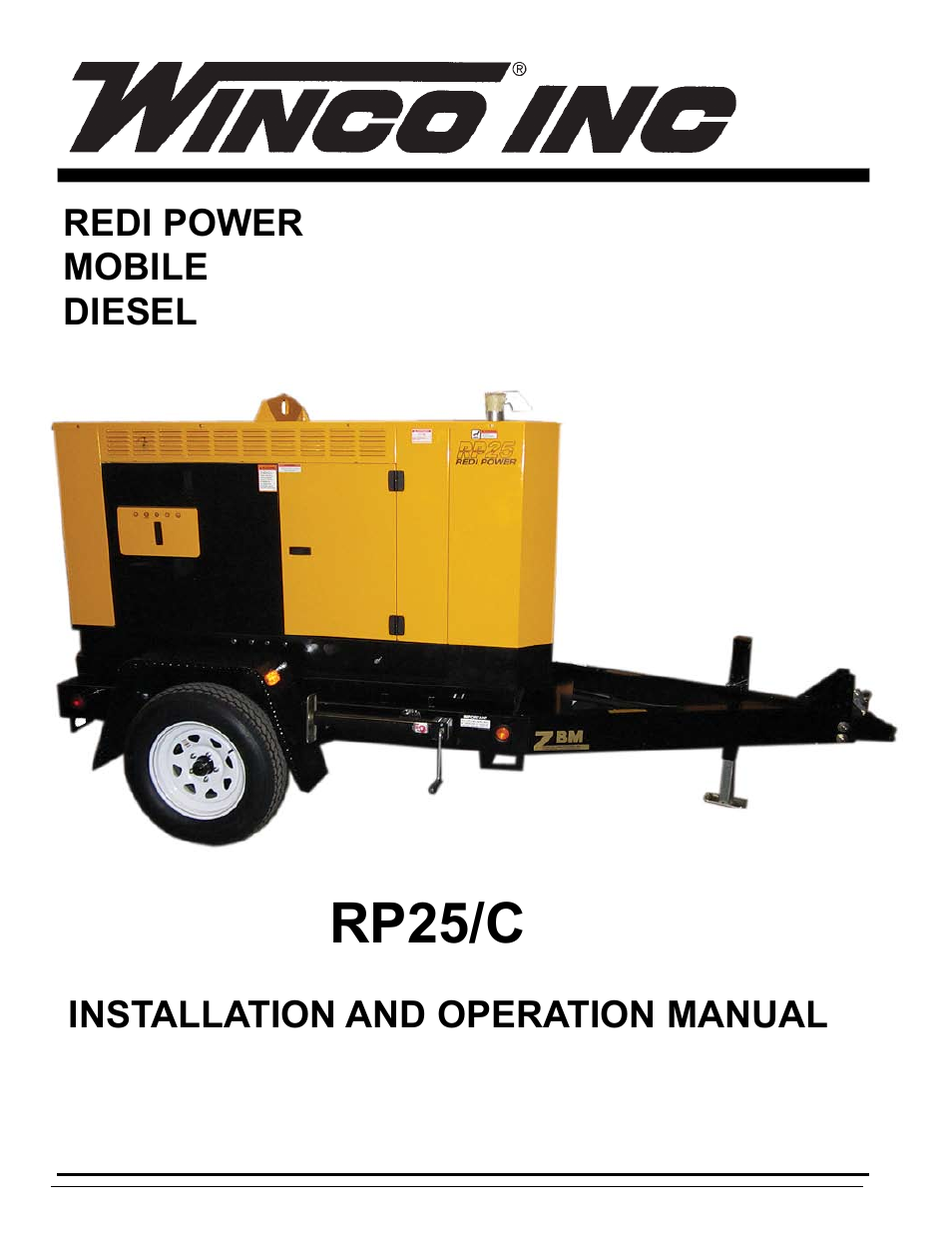 Winco RP25/C User Manual | 20 pages