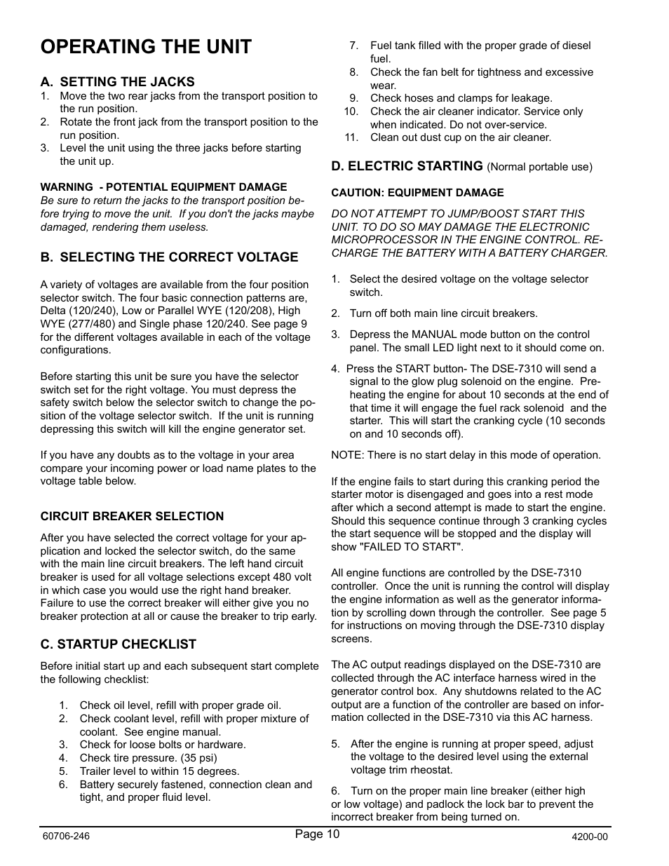 Operating the unit | Winco RP25/C User Manual | Page 12 / 20