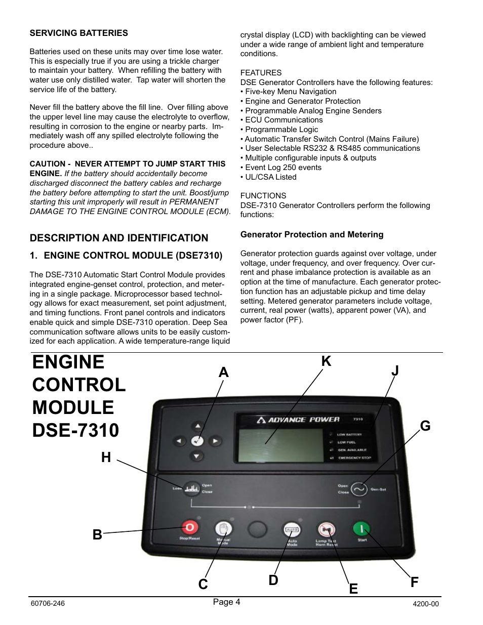 Engine control module dse-7310 | Winco RP25/C User Manual | Page 6 / 20