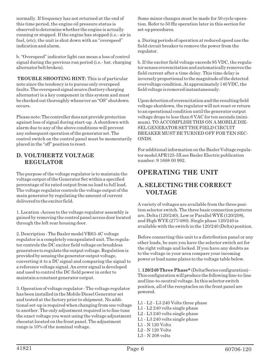 Operating the unit, A. selecting the correct voltage | Winco MD25K/C User Manual | Page 8 / 15