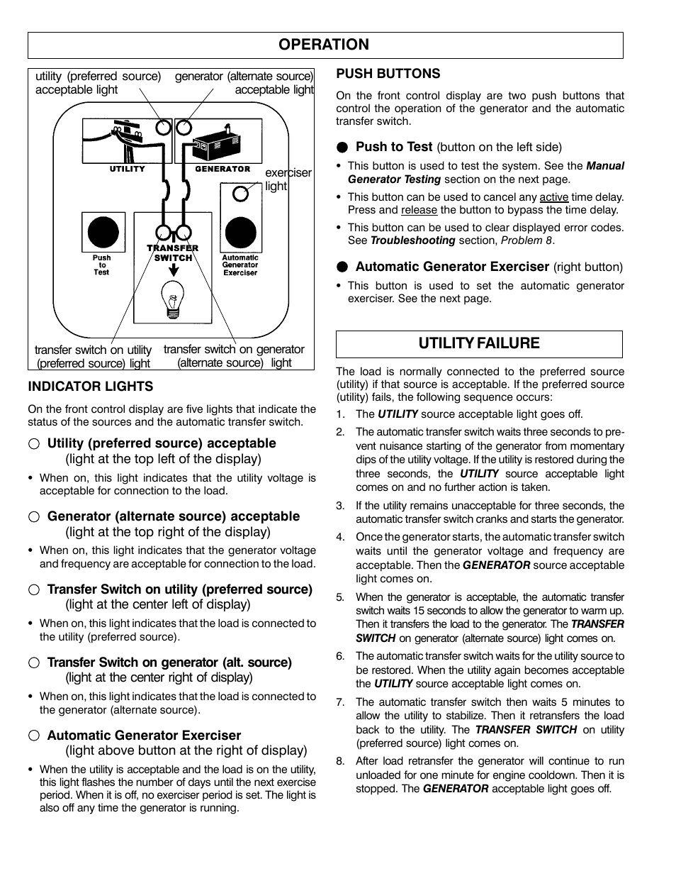 Operation, Utility failure | Winco ASCO 165 2-Wire User Manual | Page 6 / 8