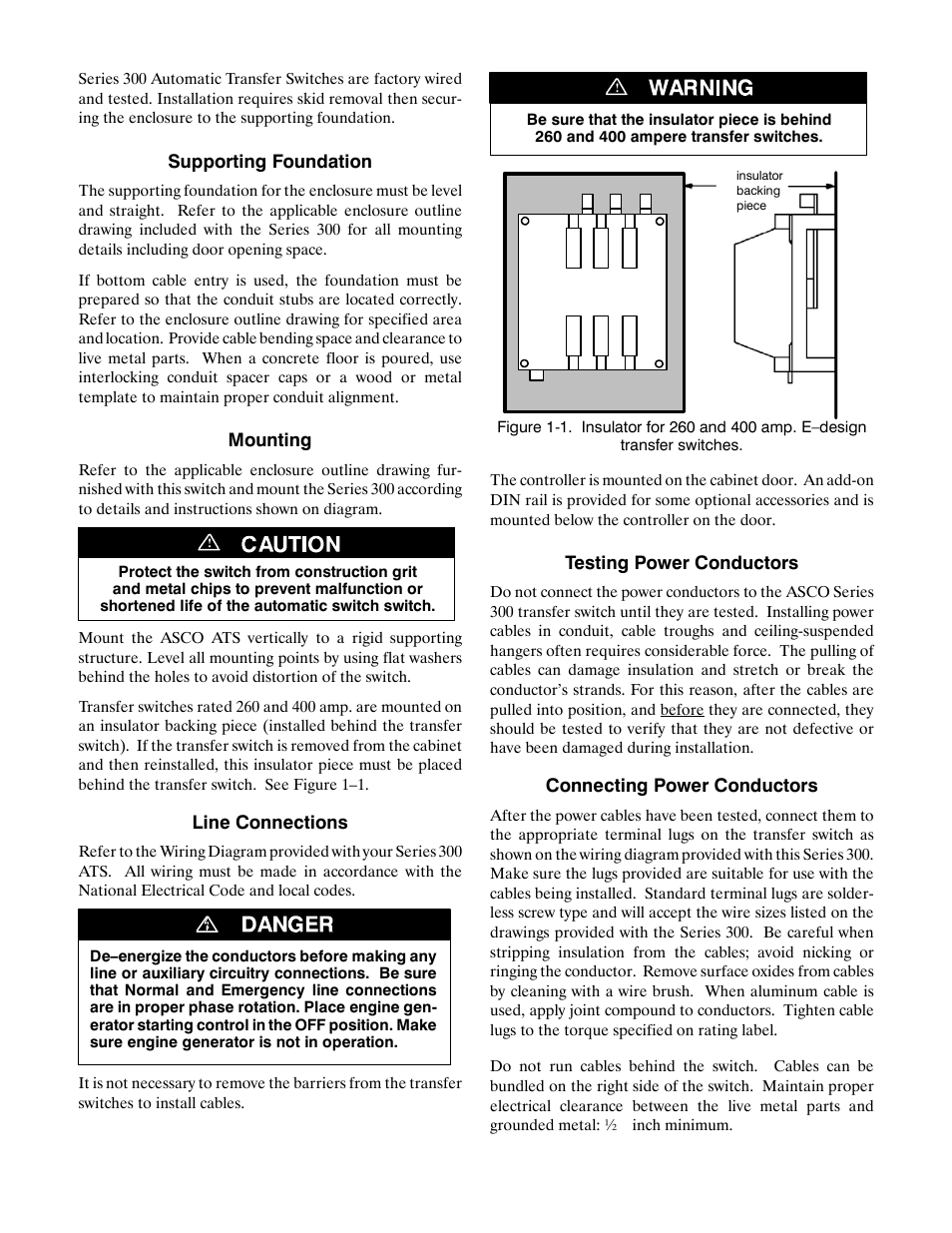 Winco ASCO 300 E Design 260-400 Amp User Manual | Page 3 / 19