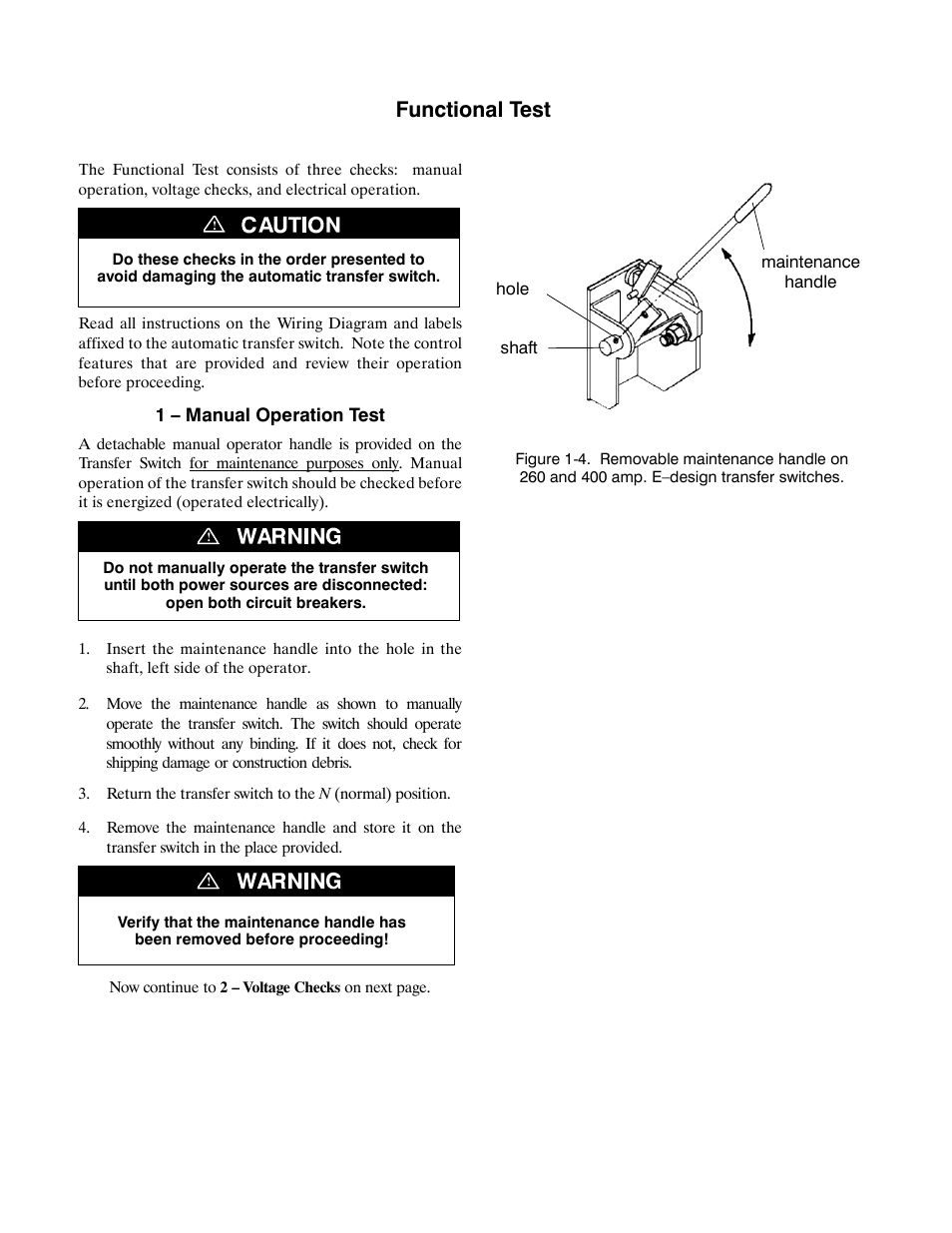 Installation, Functional test | Winco ASCO 300 E Design 260-400 Amp User Manual | Page 5 / 19