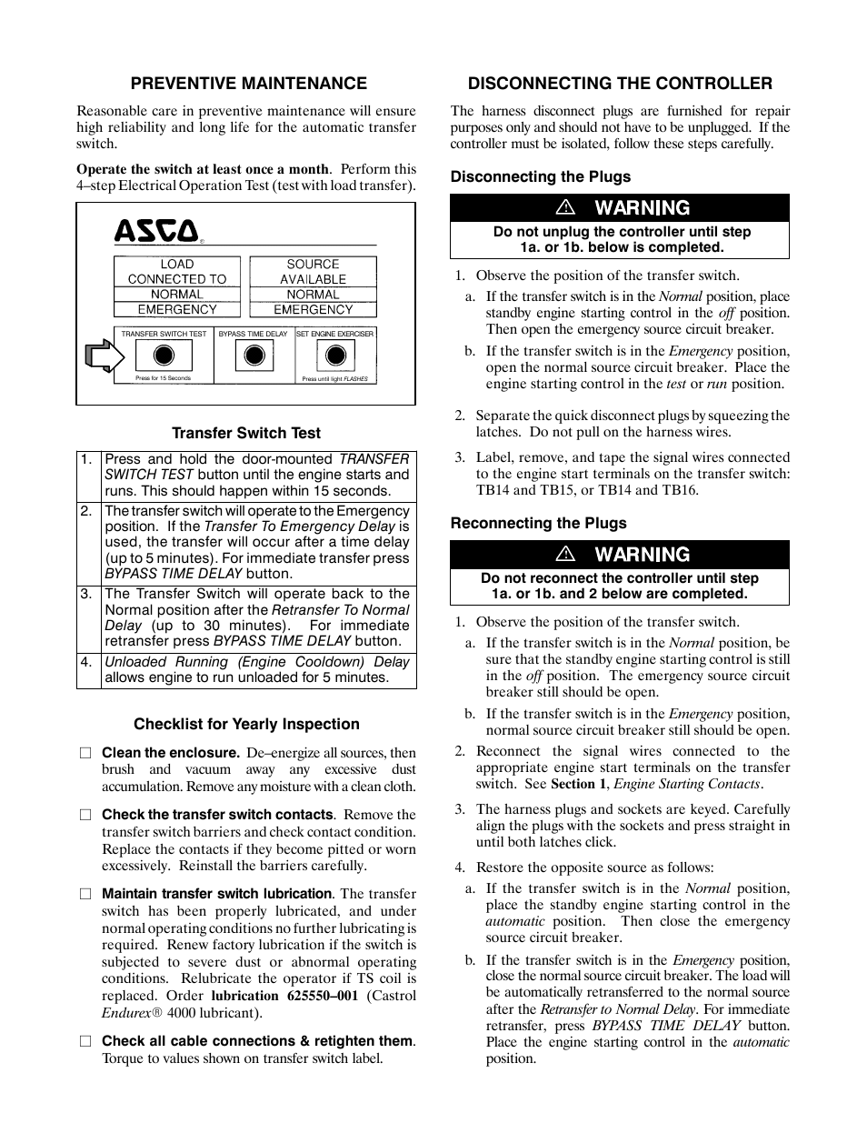 Winco ASCO 300 E Design 260-400 Amp User Manual | Page 9 / 19