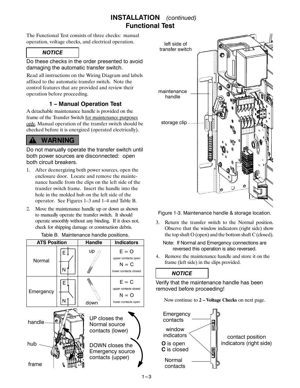 Installation, Functional test | Winco ASCO 300 J Design 600 Amp User Manual | Page 7 / 20