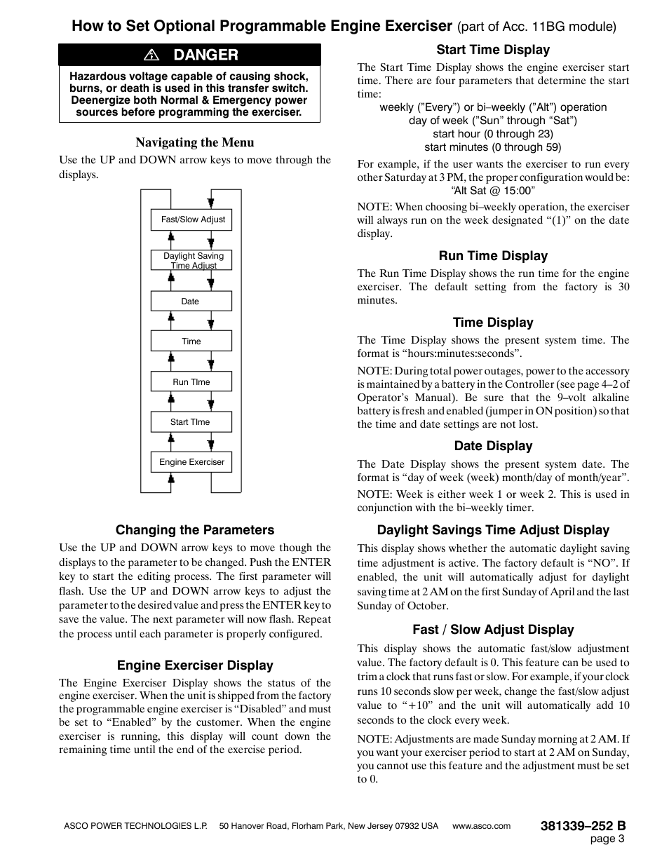 How to set optional programmable engine exerciser | Winco ASCO 300 Accessory 11BG User Manual | Page 3 / 4