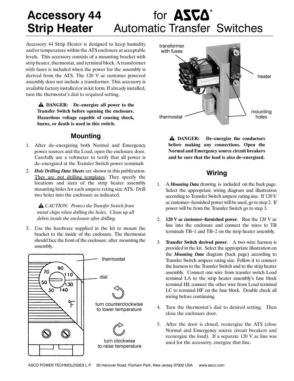 Winco ASCO 300 Accessory 44 Strip Heater User Manual | 4 pages