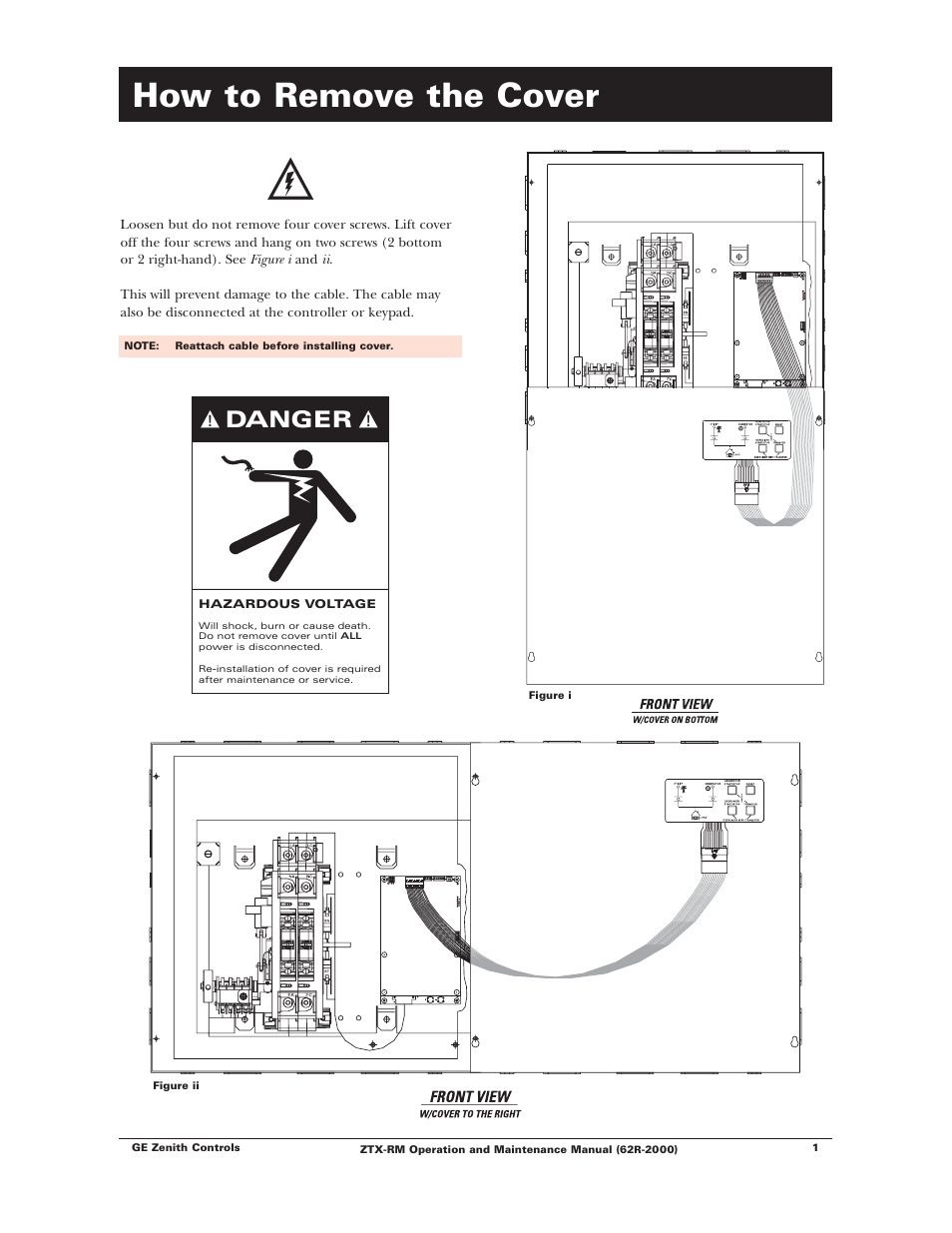 How to remove the cover, Danger | Winco ZTX-RM Series 40-400 Amps User Manual | Page 3 / 16
