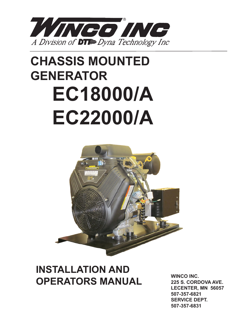 Winco EC22000/A User Manual | 20 pages