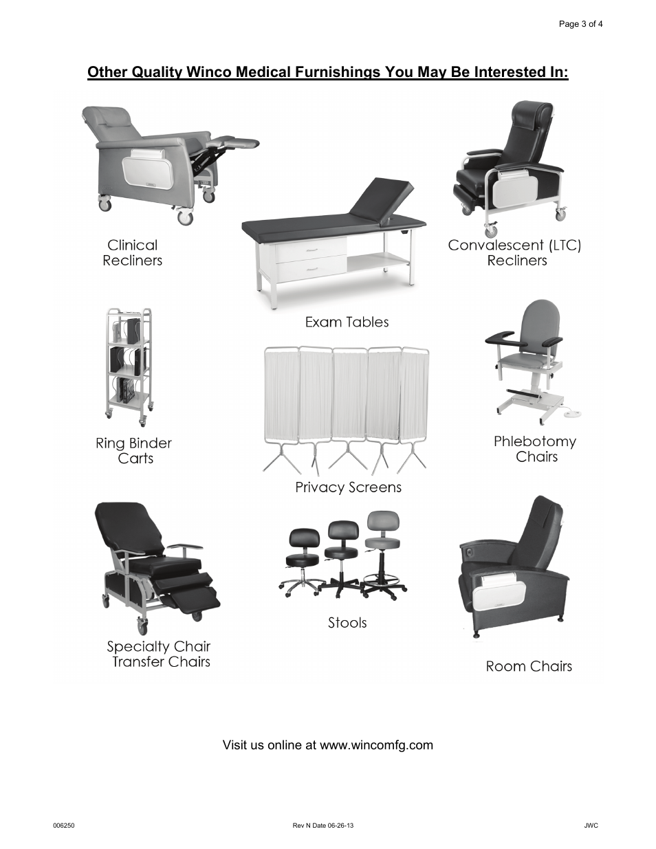 Winco Mfg. 3170 - PRIVESS ELITE DESIGNER PRIVACY SCREEN User Manual | Page 3 / 4