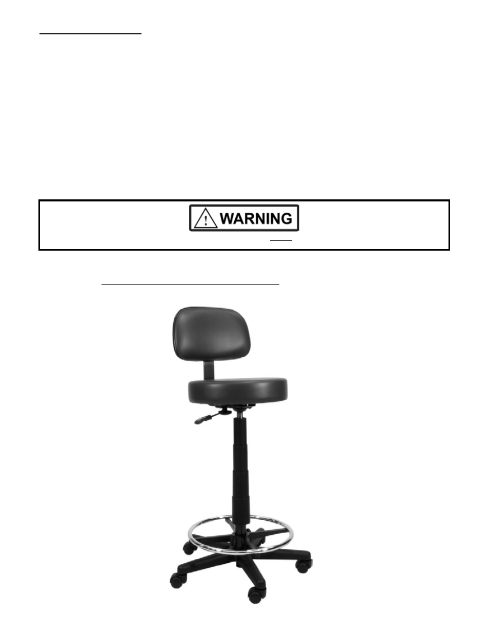Operation of gas lift stool | Winco Mfg. 4380 - Gas Lift Lab Stool User Manual | Page 2 / 4