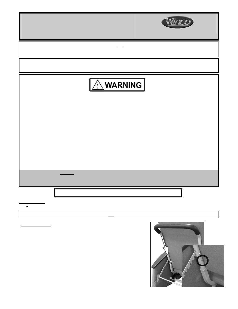 Winco Mfg. 526S - Convalescent Recliner/No Tray w/ Saddle Seat User Manual | 4 pages