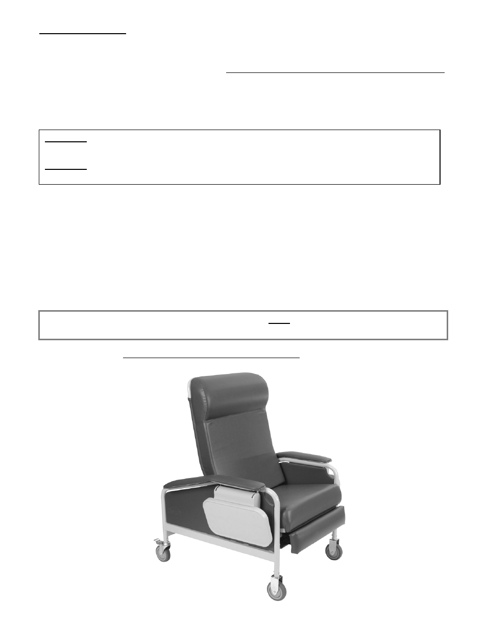 Winco Mfg. 529S - XL Convalescent Recliner w/ Saddle Seat User Manual | Page 3 / 4