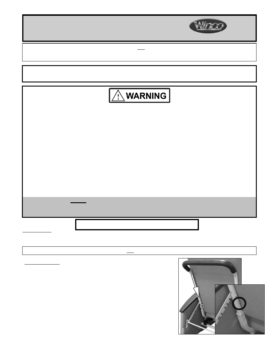 Winco Mfg. 5400 - Premier LifeCare Recliner User Manual | 4 pages