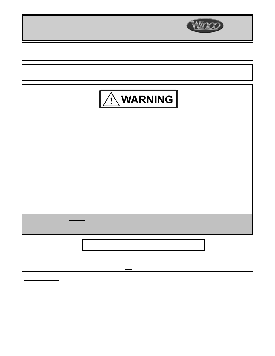 Winco Mfg. 5900 - Elite Comfort Recliner User Manual | 8 pages