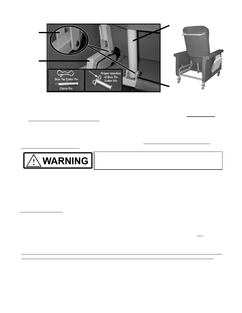 Operation of the chair, Rear of chair | Winco Mfg. 5900 - Elite Comfort Recliner User Manual | Page 2 / 8