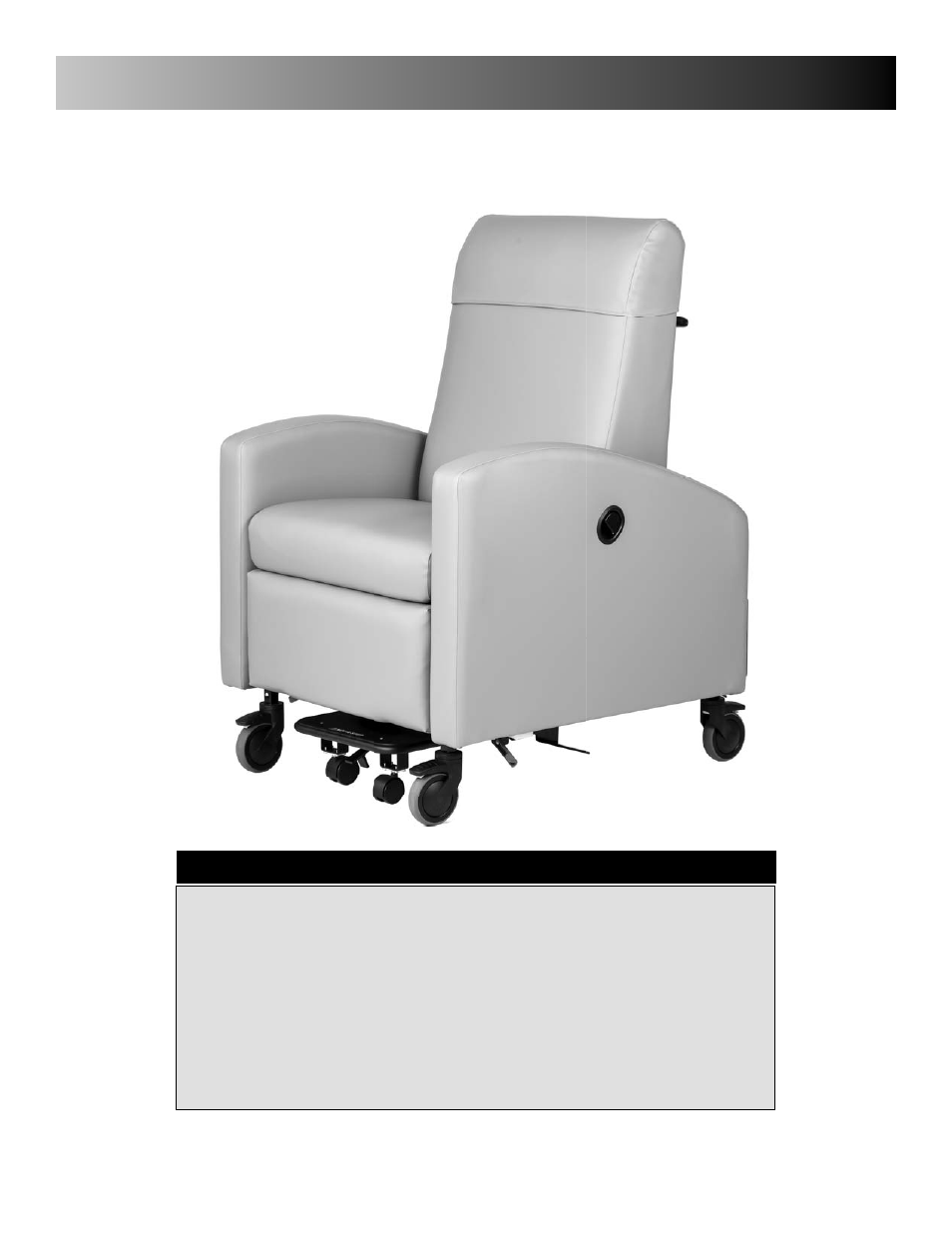 Inverness recliner specifications, Hour chair - specifications | Winco Mfg. 6240 - Inverness 24 Hour Treatment Recliner User Manual | Page 16 / 18