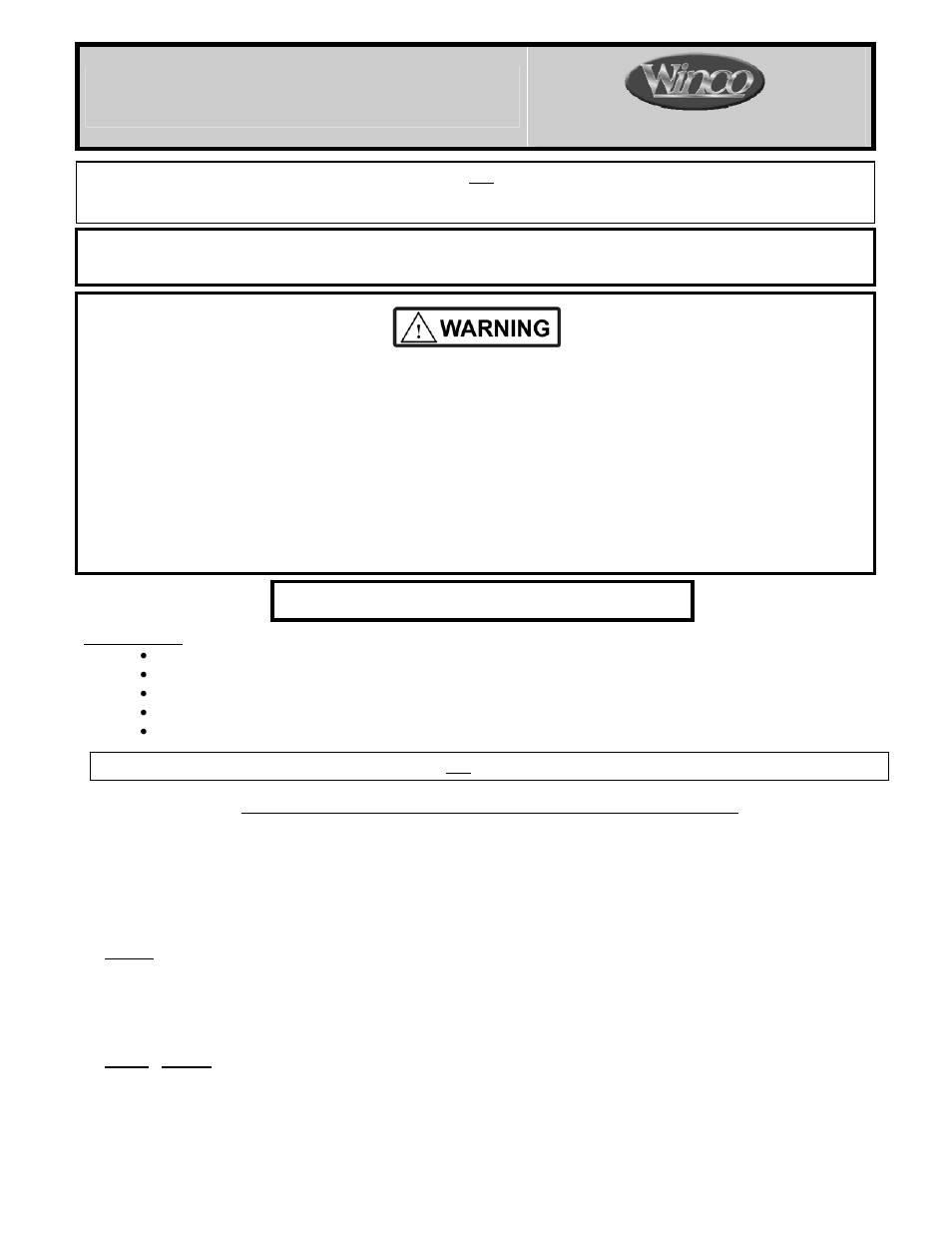 Winco Mfg. 8550SH - Recovery Couch with Shelf User Manual | 4 pages