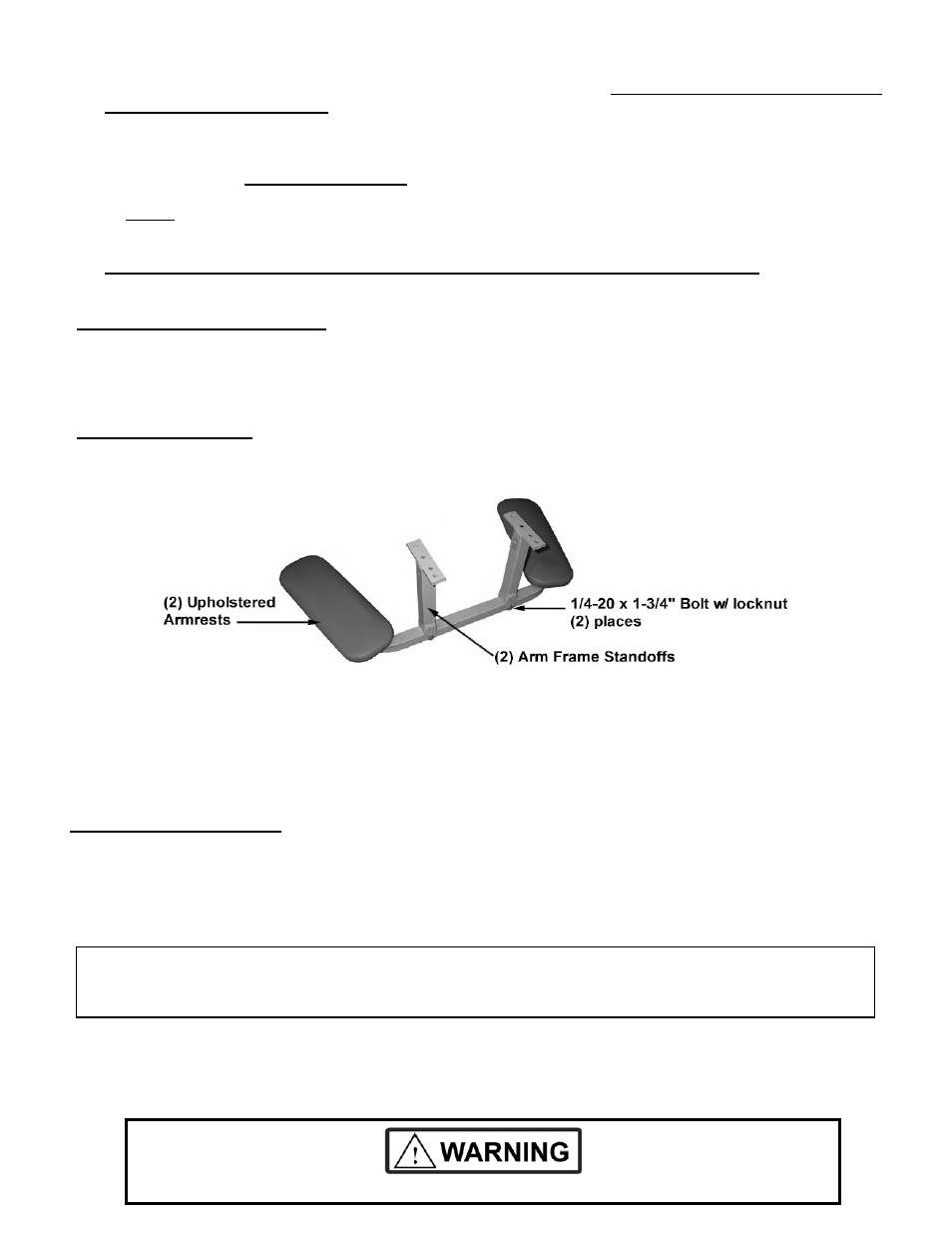 Winco Mfg. 8700 - Table with Face Cutout and Armrests User Manual | Page 2 / 4