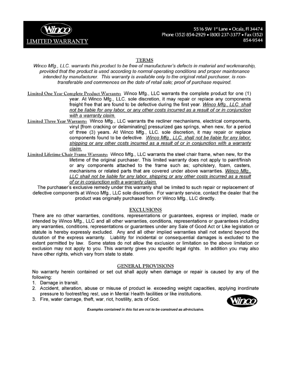 Winco Mfg. IV Pole and Attachment User Manual | Page 8 / 8