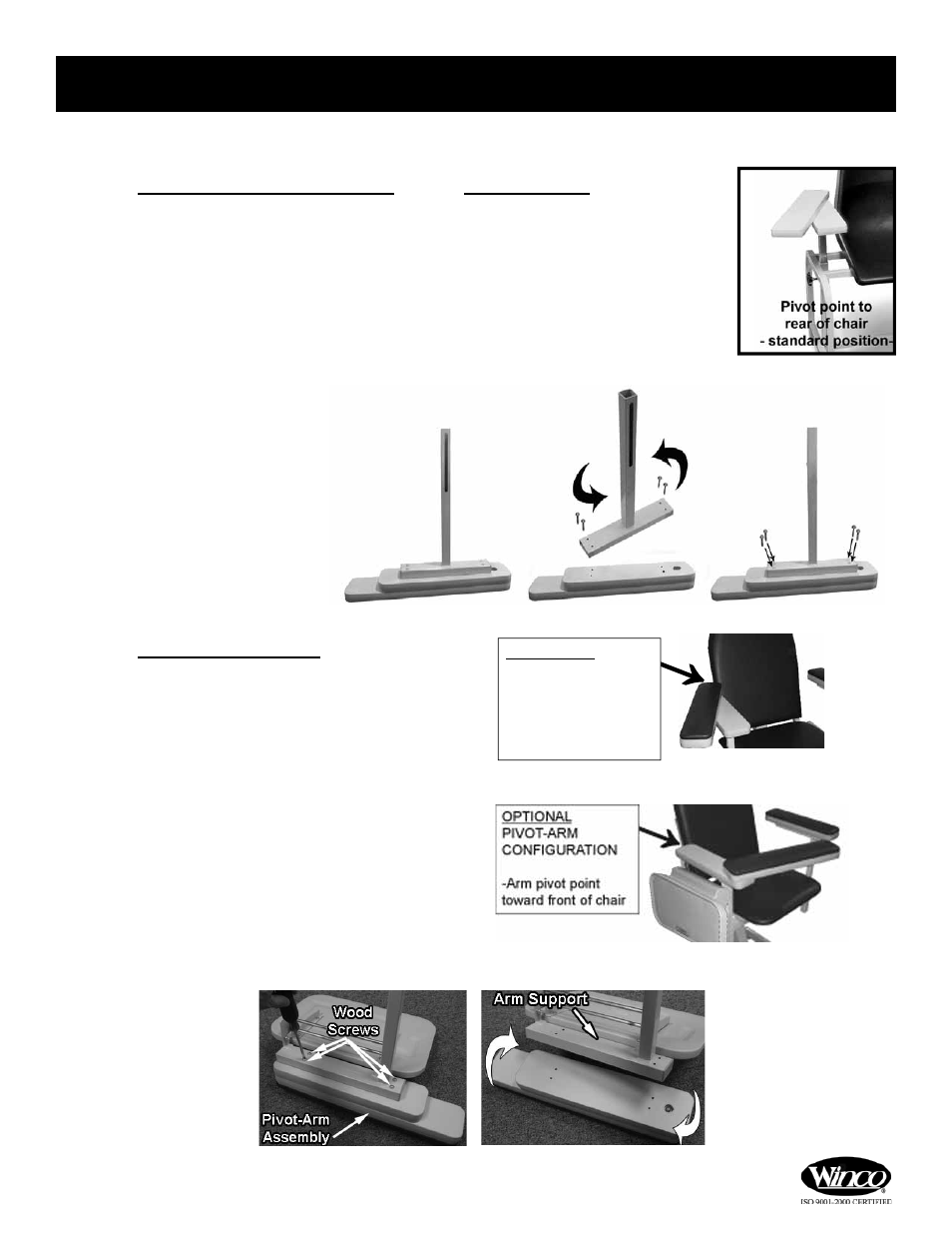 Pr” & “p2” - optional pivot arm, See models listed below) models, Models | Pr & p2 | Winco Mfg. 2587 - Power Designer Blood Drawing Chair User Manual | Page 11 / 16