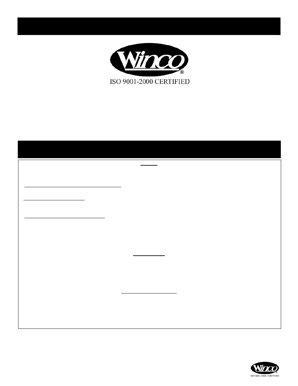 Limited warranty, Winco contact information & warranty | Winco Mfg. 2587 - Power Designer Blood Drawing Chair User Manual | Page 3 / 16