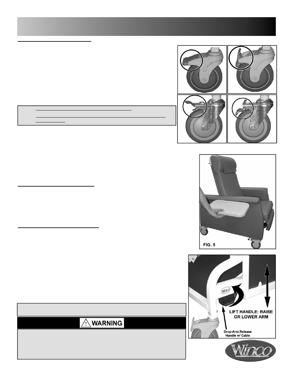 Operating instructions (cont'd) | Winco Mfg. 6560 - Premier CareCliner User Manual | Page 7 / 16