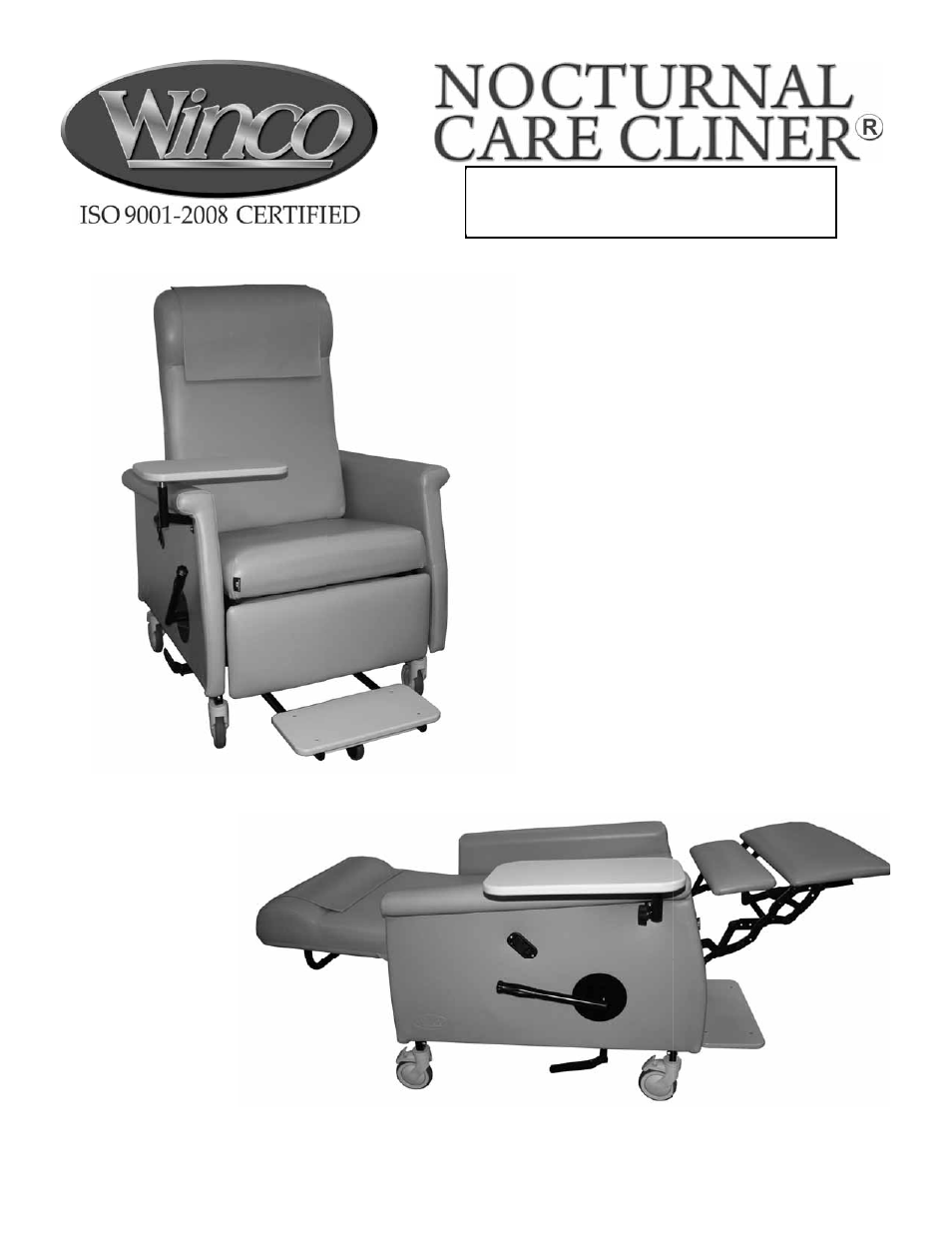 Winco Mfg. 6990 XL Nocturnal Recliner User Manual | 12 pages