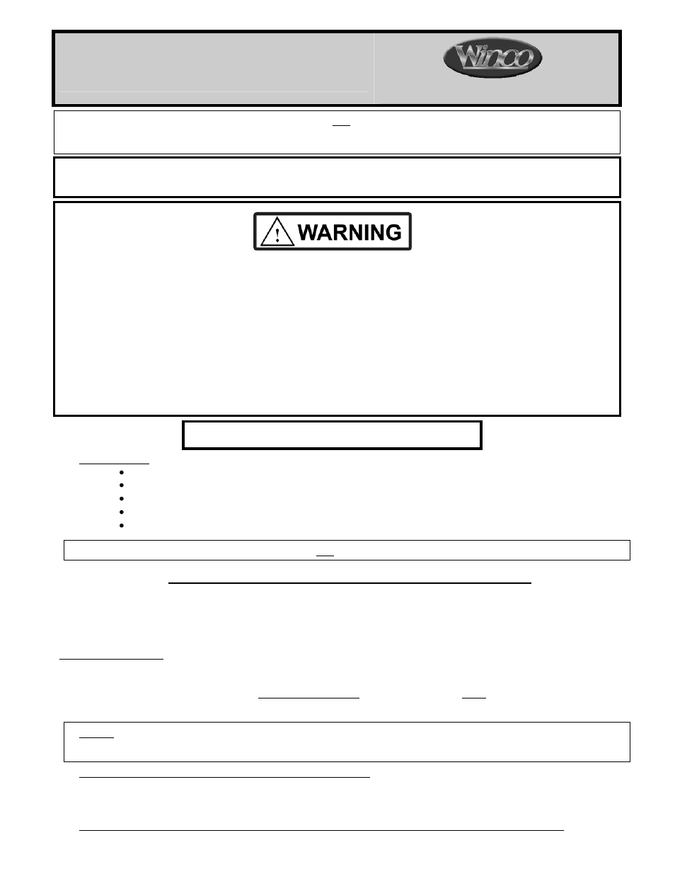 Winco Mfg. 8910SH - Bariatric Treatment Table User Manual | 4 pages