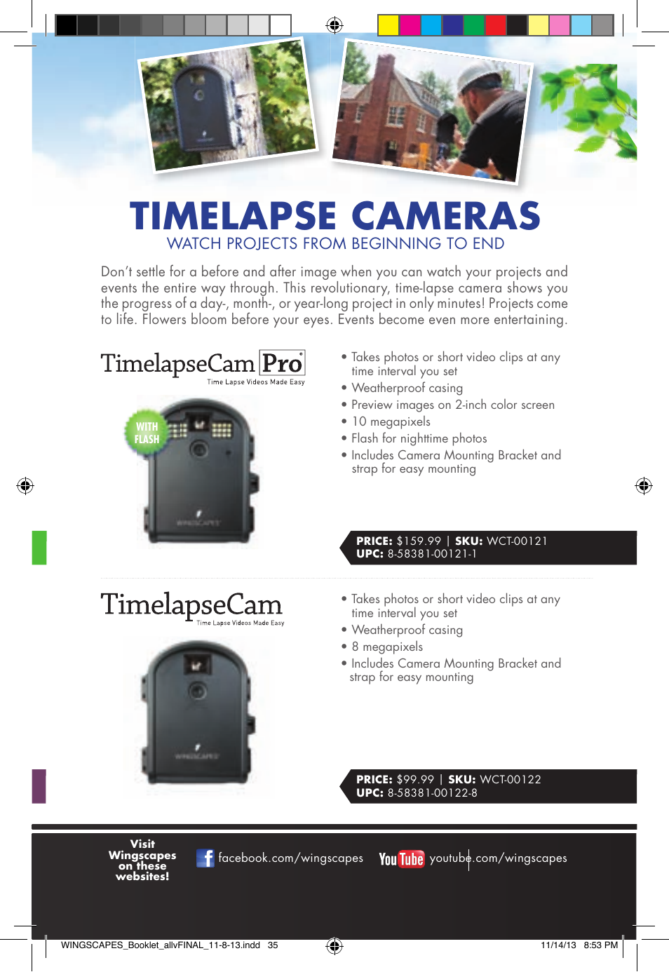 Timelapse cameras | Wingscapes Birdcam Discovery Guide User Manual | Page 37 / 40
