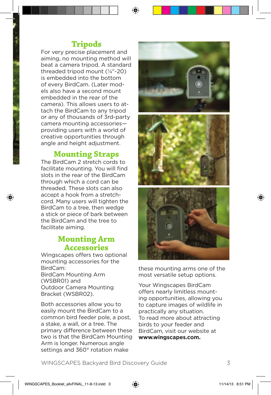 Tripods, Mounting straps, Mounting arm accessories | Wingscapes Birdcam Discovery Guide User Manual | Page 5 / 40