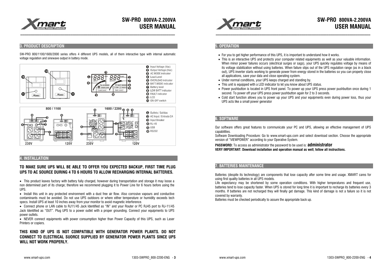 User manual | XMART SW-PRO 2200 User Manual | Page 2 / 4
